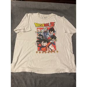 Dragon Ball Z Shirt Mens 3XL White Anime Graphic Toei Animation Goku Vegeta